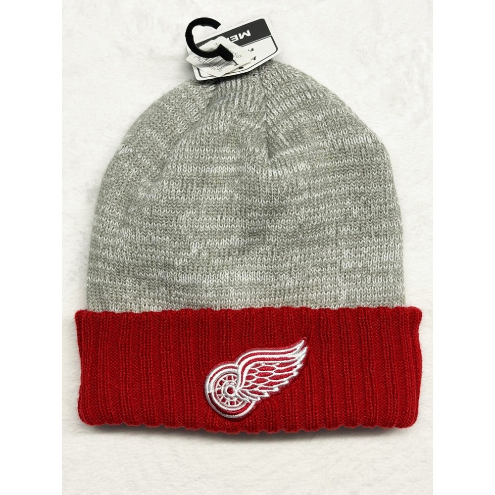 Detroit Red Wings NHL Hat Beanie NWT Fan Favorites Red White Oatmeal Men's One S